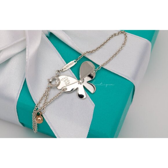 Tiffany & Co. Butterfly Bracelet"Love Bug" Return to Tiffany 18k Silver Rose Gol - Picture 2 of 8